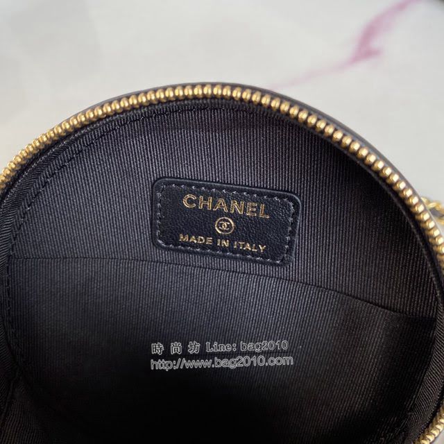 Chanel女包 香奈兒2021早春新款圓餅包 Chanel圓形彩鑽鏈條小挎包 A1944  djc4225